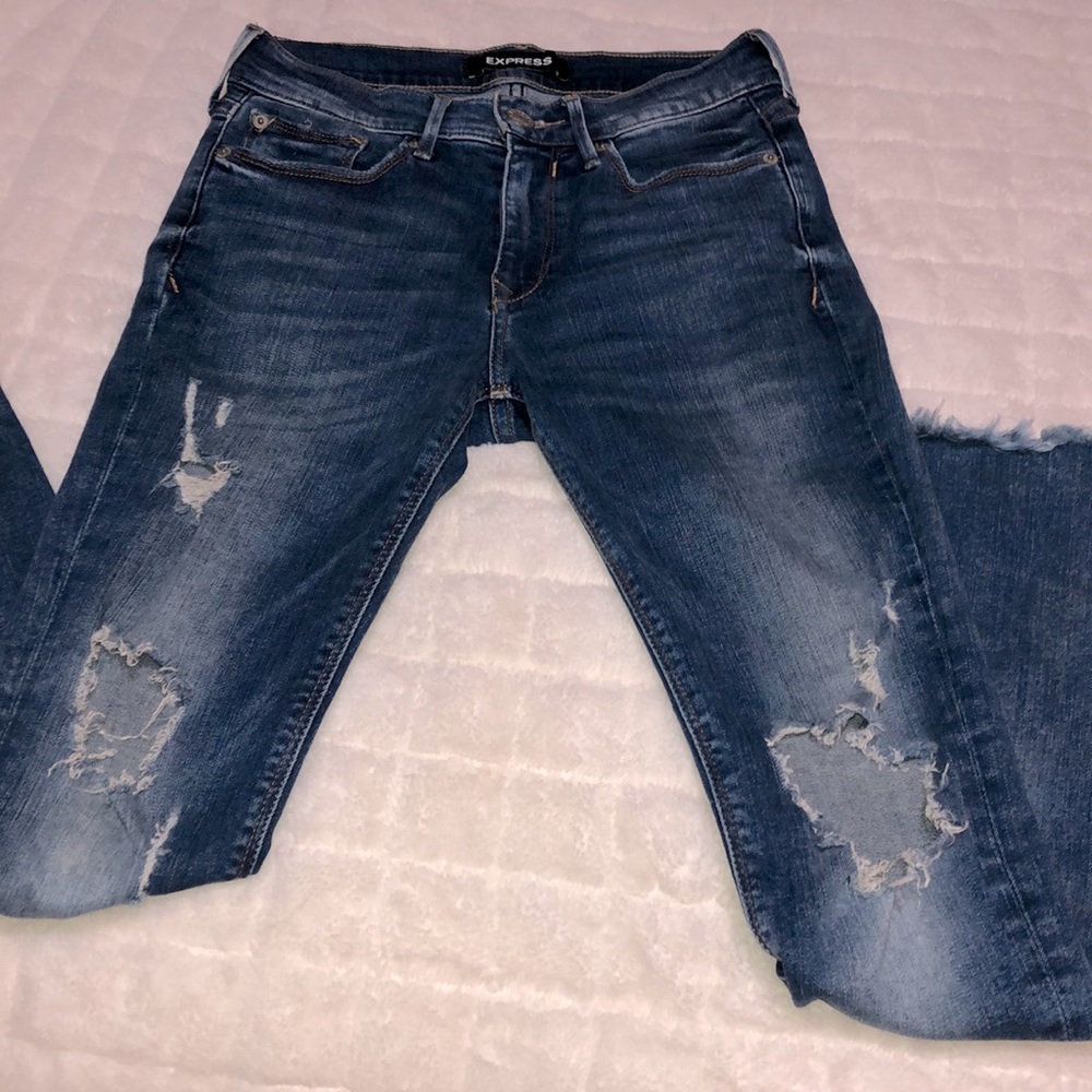 EXPRESS - Distressed Skinny Jeans - Picture 2 of 11